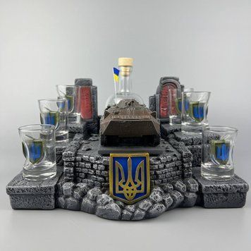 Штоф під напої ручної роботи з гіпсу з моделлю бойової машини БТР-80, оригінальний подарунок для військового 11151-3 фото