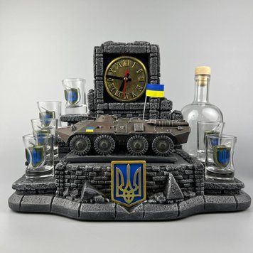 Оригінальний подарунок військовому, гіпсовий мінібар ручної роботи з бронетранспортером БТР-80 11152-2 фото