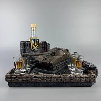 Колекційна статуетка ручної роботи "САУ M109", гіпсовий міні-бар на подарунок до дня захисника 11662-2 фото